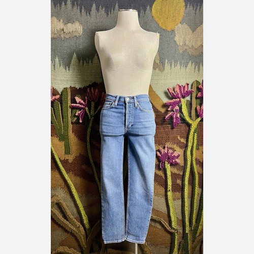 Re/Done Redone 90’s High Rise Ankle Crop Jeans Size 25 - Picture 9 of 15