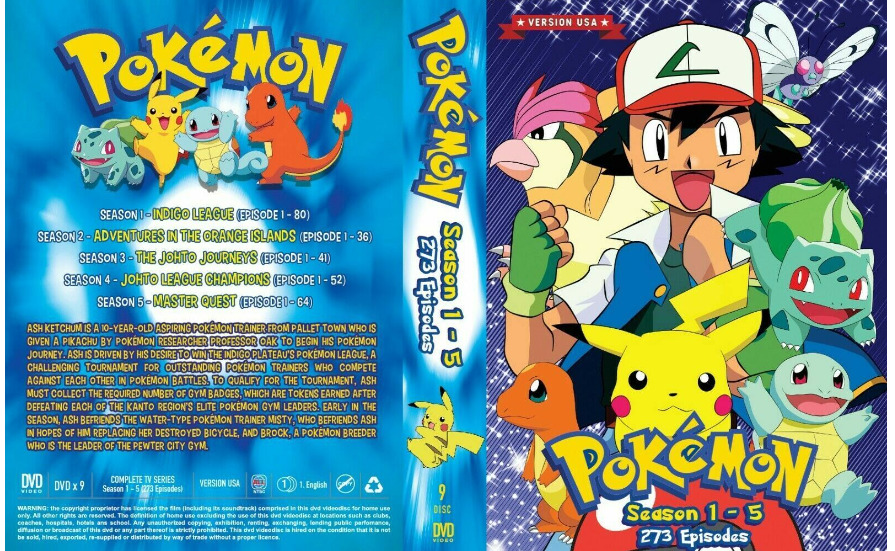 POKEMON SERIES (Season 1 - 20) DVD All Region USA English Version