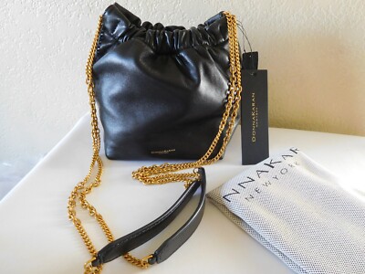 New Donna Karan N.Y Rosedale Black Small Chain Crossbody Shoulder Handbag, Purse