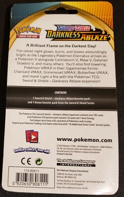 pokemon darkness ablaze blister booster pack Pokemon: Sword & Shield: and many others Lot of 2 Pokemon TCG