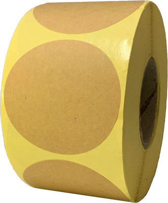 2  Kraft Brown round Labels Stickers Roll, 500 Pack