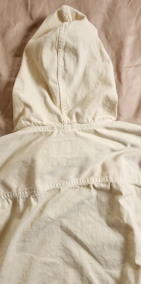 Pullover con capucha de lona marfil American Eagle para mujer chaqueta costera de playa talla S Foto 4 de 4