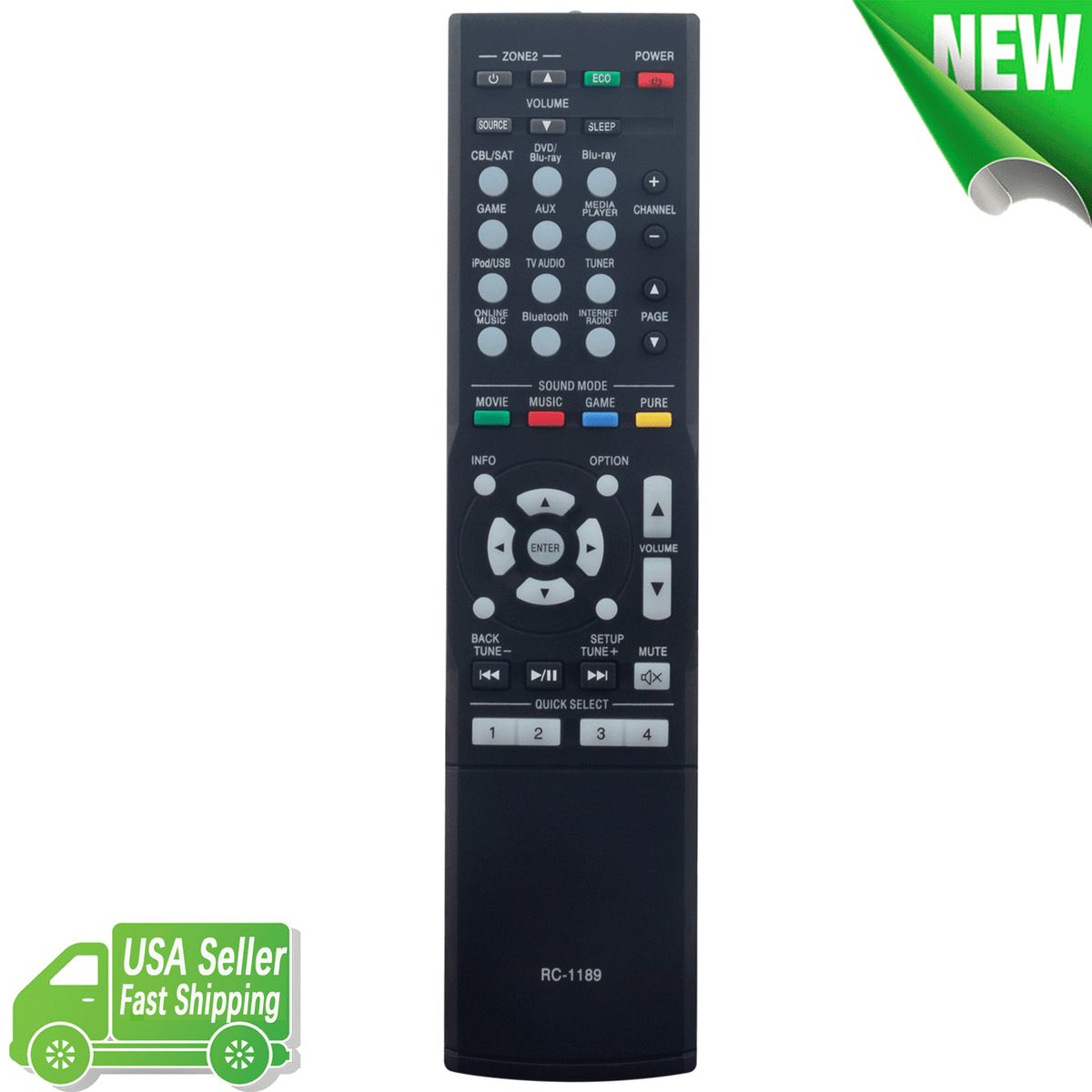 New RC-1189 Replacement Remote Control for Denon AV Receiver AVR
