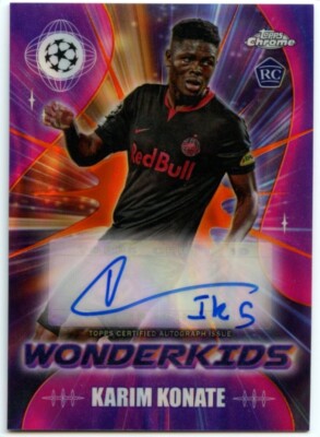 Karim Konate Auto ERROR AUTO Red Lava SSP  RC Rookie Topps Chrome 2024 Autograph