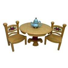Fisher Price Briarberry Bear Furniture Dropleaf Table Chairs Teapot