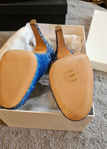 $1.4K MAISON MARGIELA Blue Snake Distressed Look Pumps, size 40 IT, fits US 9 - Picture 11 of 22