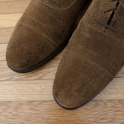 CROCKETT & JONES Barneys NYC Suede Cap-Toe Oxford Dress Shoes Mens