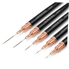 Metallic Nail Art Brushes, 5Pcs Liner Brush Set, UV Gel Polish Painting Black