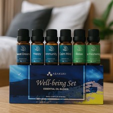 6-Pack Essential Oil Blends Set for Diffusers 10mL Calm Happy