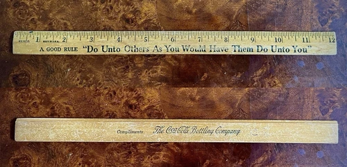 Vintage COCA-COLA Coke Wood Ruler "Do Unto Others" golden rule Ruler. 1930s?