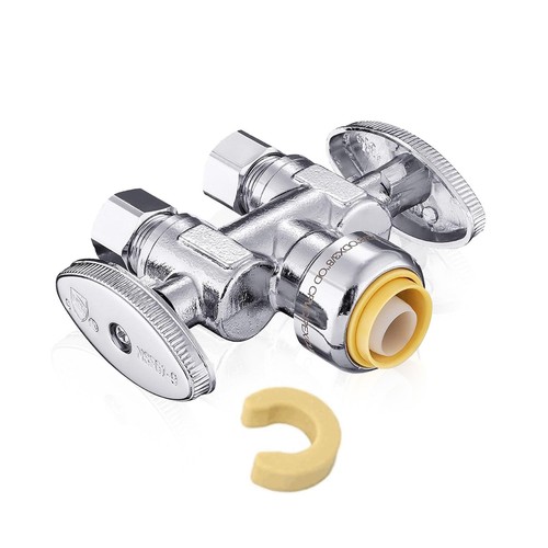 1 PCS Straight Stop Valve 1/2" Push x 3/8" OD x 3/8" OD Plumbing Part
