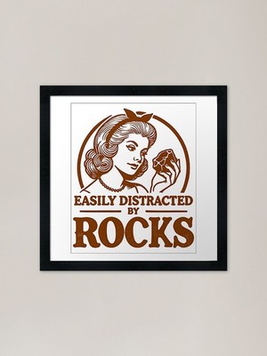 EINFACH ABGELENKT VON FELSEN - Vintage gerahmtes Wandbild Poster Leinwanddruck Bild
