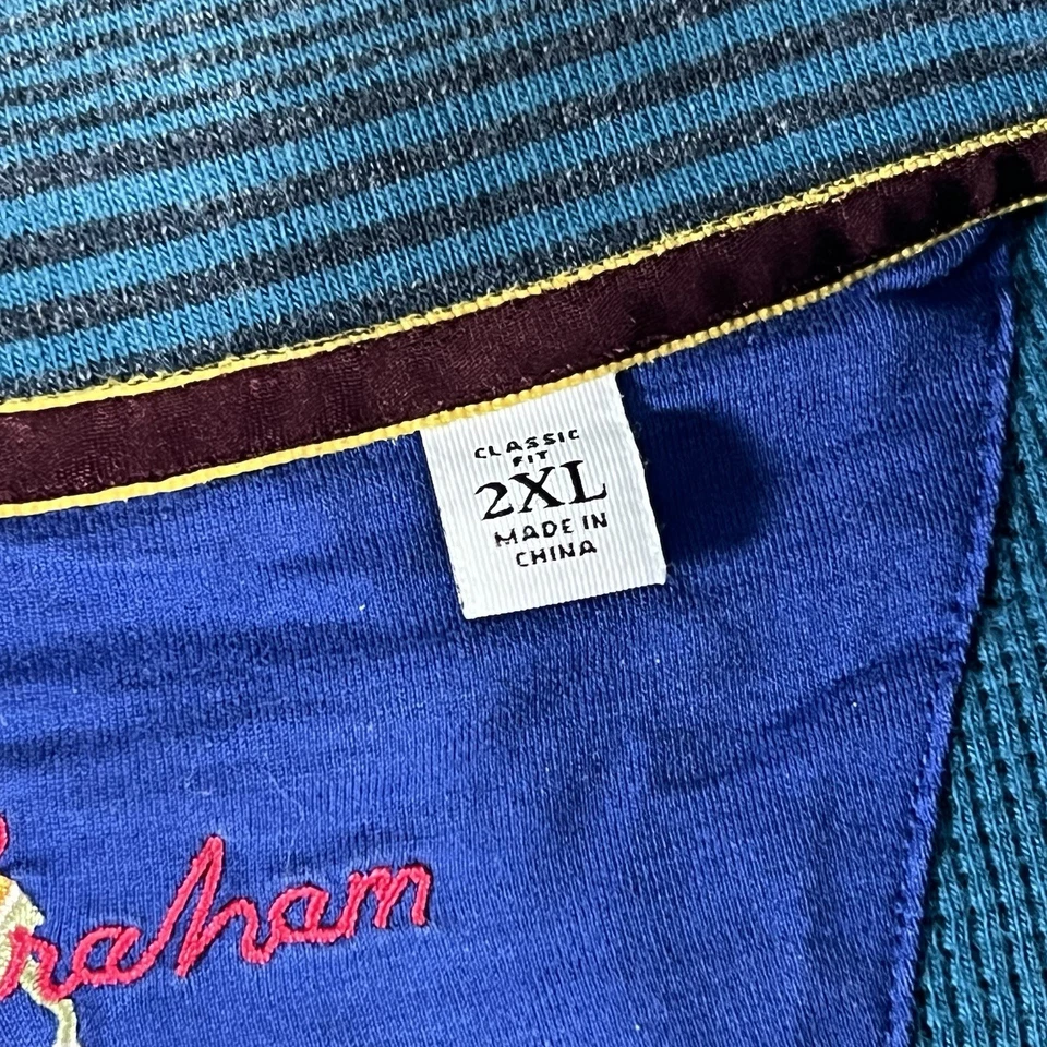 Suéter Robert Graham Para Hombres 2XL Calavera 1/4 Cremallera Tejido Waffle Pullover Manga Larga Foto 3 de 4