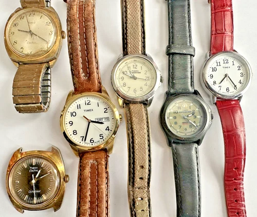 Lot of 6 Vintage TIMEX Wrist Watch LOT  Electric - Quartz - Expedition  Indiglo