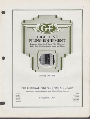 General Fireproofing Folder Catalog #365: High Line Filing Equipment 1936