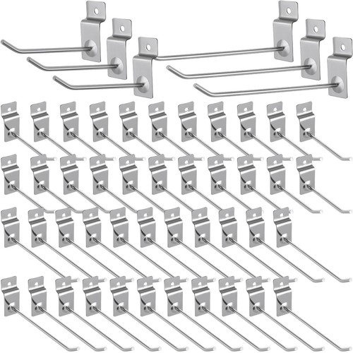 Yaocom 200 Pcs Slatwall Hooks Bulk Metal Hanging Panel Display Hangers for Garage