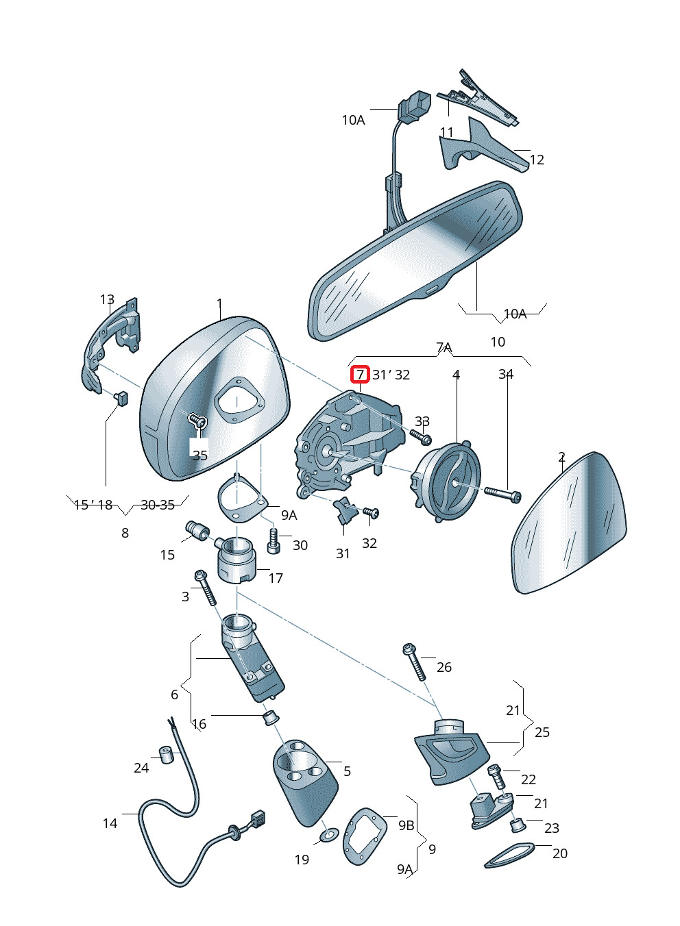 Audi R8 2013-2015 Side mount P/N 420857409A