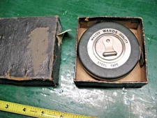 MONTGOMERY WARD & CO. MASTER  WARDS QUALITY 50 FT. STEEL TAPE   w/ BOX ORIG. USA