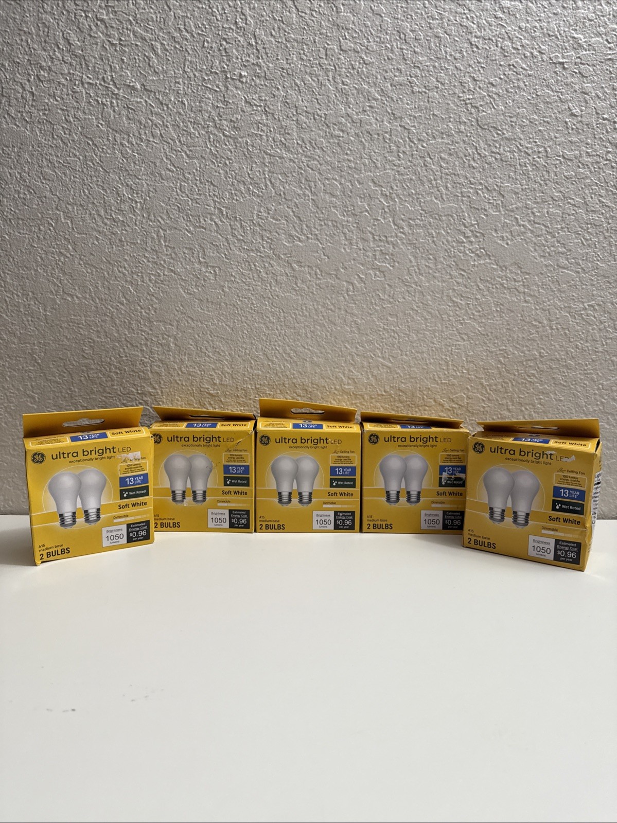 Ge A15 Medium Vase Soft White Dimmable 1050 Lumen 8w 2-pack 