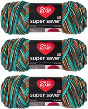 Red Heart Bulk Buy Super Saver Yarn 3-Pack Reef E300-3949