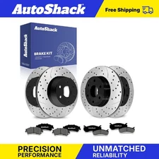 Front Rear Drilled Slotted Brake Rotors Premium Ceramic Pads for GMC Yukon