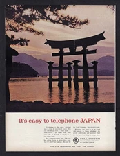 1964 BELL SYSTEM Print Ad "It's easy to telephone Japan"