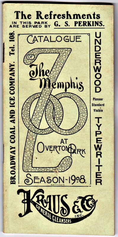 Souvenir Zoo Directory For The  Memphis, Tennessee Zoo At Overton Park:  1908