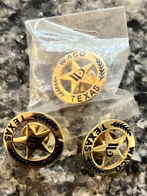 Lot of 3 Waco Texas Star Lapel Pin  1''