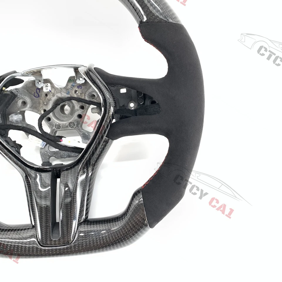 Volante de fibra de carbono personalizado para Infiniti Q50 QX50 QX55 Q60 con moldura Foto 3 de 4