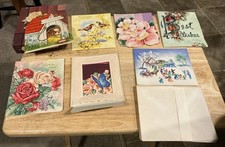 Vintage Lot Of 7 Doehla Fine Art Birthday Cards Unused w/Envelopes & Box