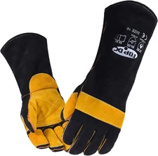 16-Inch Heat Resistant Leather Welding Gloves for Mig, Tig, Stick, and Forge
