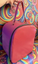 1960s Retro MOD Pink Vinyl Case Wig/Hat Suitcase RARE