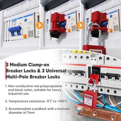 Complete Industrial Lockout Tagout Kit: Padlocks, Tags & Circuit Breaker Locks - Picture 6 of 8