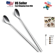 9-Inch Long Handle Spoon, Coffee Stirrers Ice Tea Spoon  18/10 Stainless Stee...