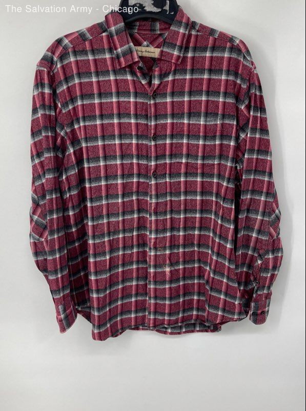 Tommy Bahama Mens Multicolor Plaid Cotton Long Sleeve Button-Up Shirt Size XL