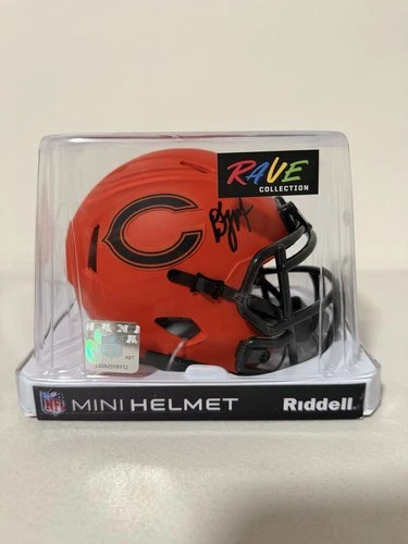 Riddell Chicago Bears Rave Mini Helmet Signed DJ Moore JSA Authenticated