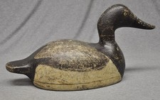 LEO "BUD" HARBOR MENASHA, WI. CANVASBACK HEN DUCK DECOY ORIGINAL PAINT HOLLOW