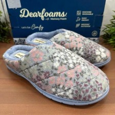 Dearfoams Women's Memory Foams Comfy Floral Slippers Size M 7-8