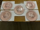 Vintage Pink Depression Glass  Plate 8.5 Inches Miss America Pattern Total Of 5