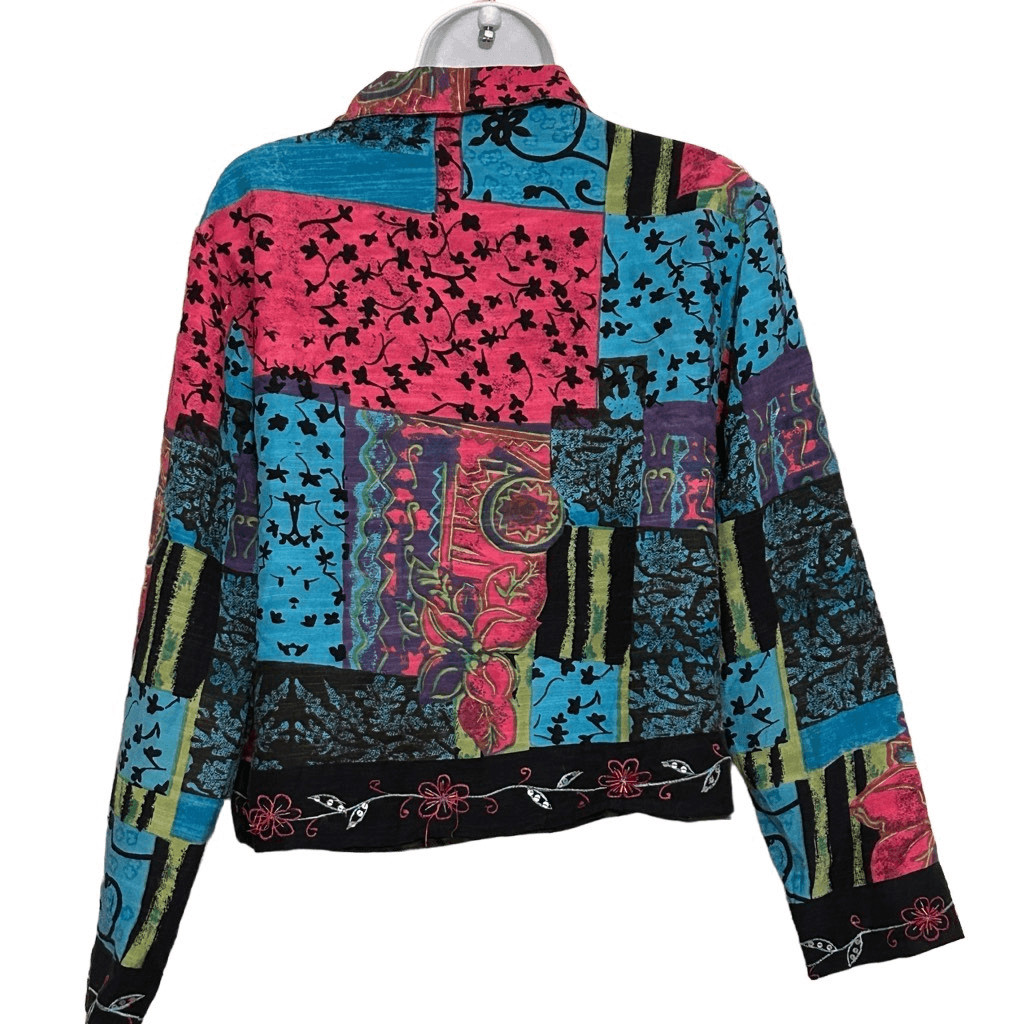 Parsley & Sage Beaded Jacket Patchwork Cropped Bu… - image 8