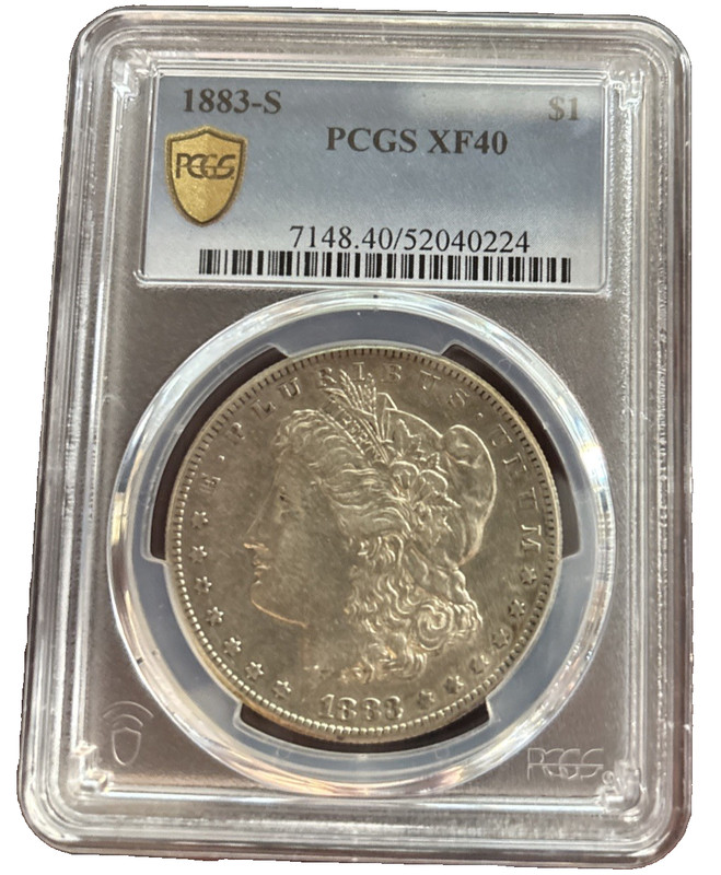 1883 S Morgan Silver Dollar PCGS XF40 Gold Shield/Tougher Date Morgan