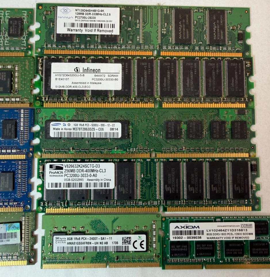 Lot of 11 misc DDR2 DDR3 DDR4 Desktop Memory Modules - Used #6 - Image 3 of 3