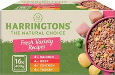 Harringtons Complete Wet Tray Grain Free Adult Dog Food Meaty Pack 16x400g 3.20 per kilo