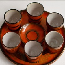 Hildegard Delius Servierplatte Eierbecher Salzschälchen Neuhaldensleben Art Deco