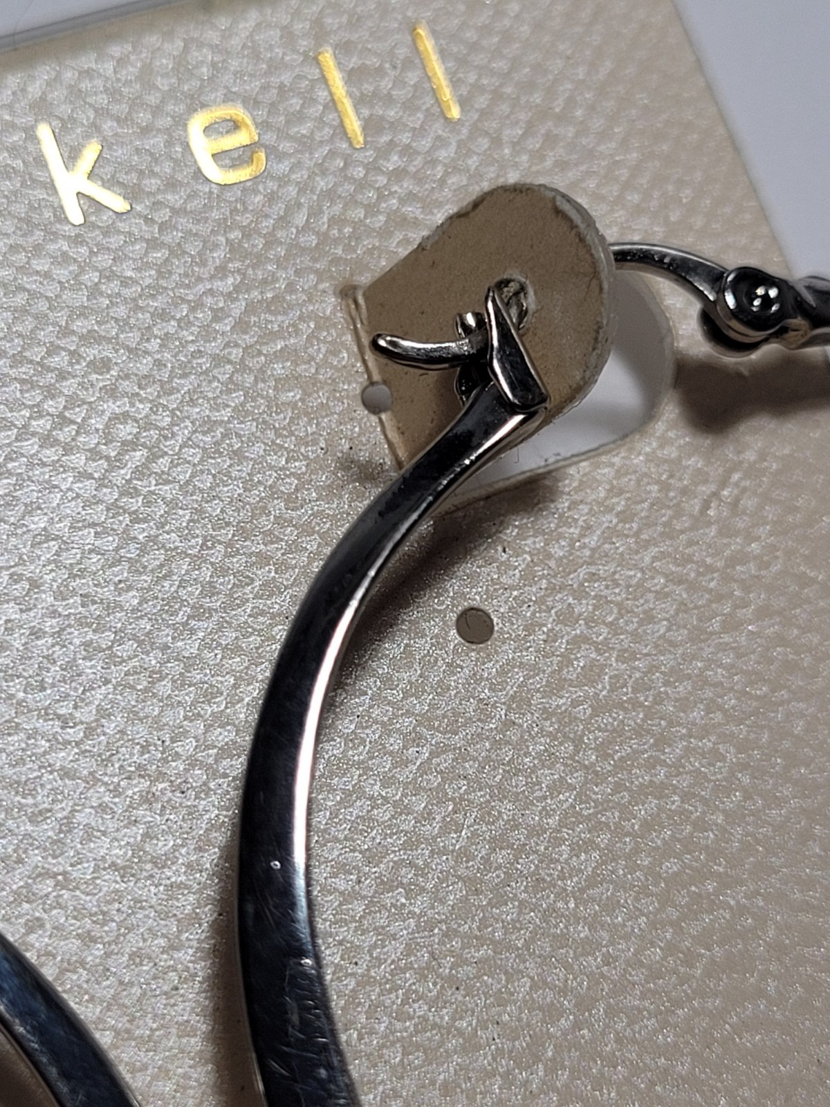 Silvertone M Haskell Large Round Dangle Hoop Hing… - image 4