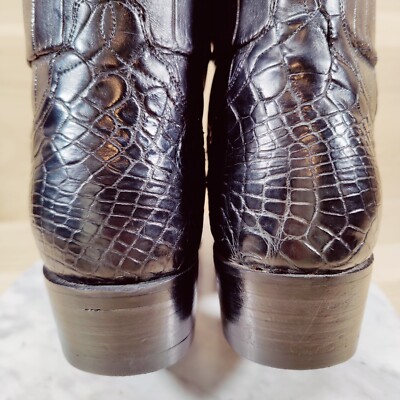 Loveless Old Label Full Genuine Alligator Bias Cut Western  display picture 2