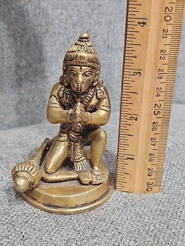 Lord Hanuman Brass Statue Monkey God Hindu Rama Maruti, Bajrangabali, Anjaneya - Picture 6 of 7