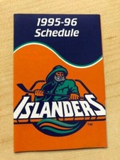 1995-1996 New York Islanders Hockey Pocket Schedule-NHL Fisherman Logo-FREE SHIP