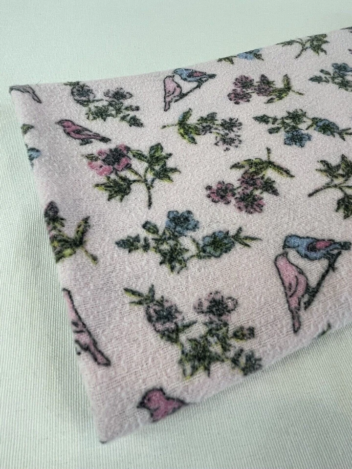 Manta Receptora Laura Ashley Rosa Floral Franela Estilo Vintage Pájaros 24x24  Foto 2 de 4