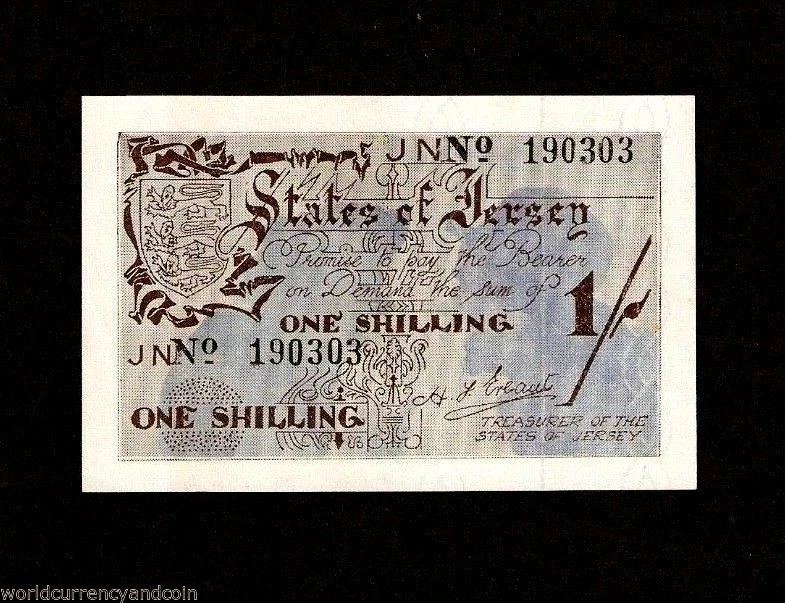 JERSEY 1 SHILLING P2 A 1941 GERMANY EURO MAN UNC RARE GERMAN OCCUPATION BANKNOTE - Image 2 of 2